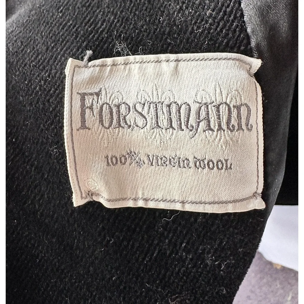 VTG‎ Forstmann Formal wool Coat Long Classic Retro Old Money Women's L Black